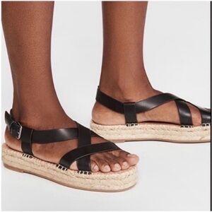 Madewell Malia Espadrille Black Sandals Size 8.5